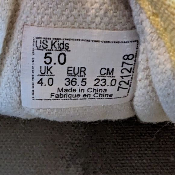 VANS Old Skool suede yellow & White youth sneakers size 5 - Picture 8 of 8